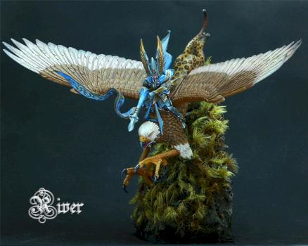 High Elf Prince on Griffon by HopeRiver