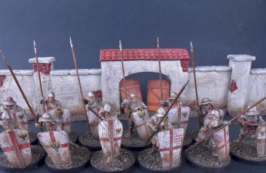 28mm Claymore Castings French/Italian/Genoese Pavisers by avalonindustries2040