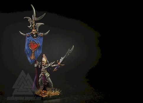 Limited Edition Dark Elves Standard Bearer by Wolffghar