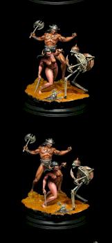 Conan and Zenobia vs skeleton by RAFF