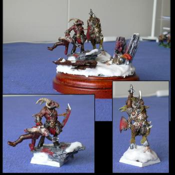 Beastmen Snow Diorama by bsettimelli