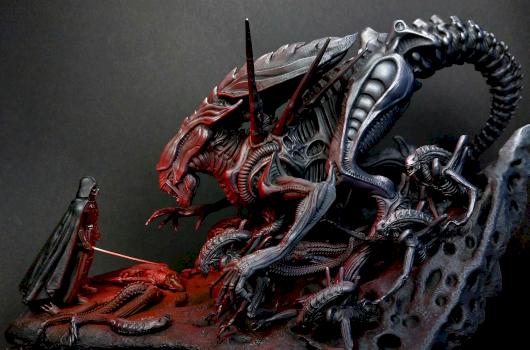 Darth Vader vs Xenomorph Queen by noPAINTnoGAIN