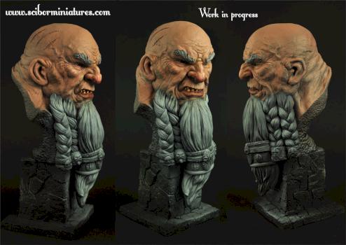 Dwarf Bust wip2 by Scibor