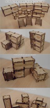 BASE-0 Boxes & Containers - MDF laser cut terrain by SystemaGamingScenery