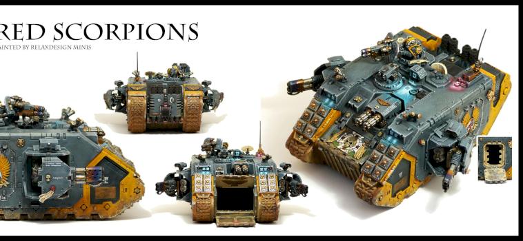 Red Scorpions Land Raider Redeemer by Relaxdesign minis