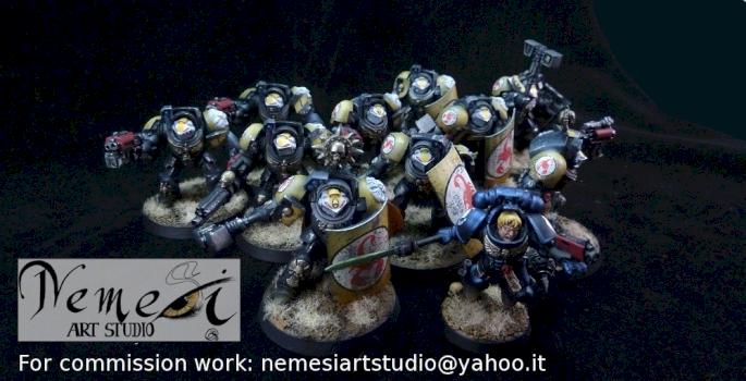 Space Marine Terminator Squad + Librarian by Flaviomassimo