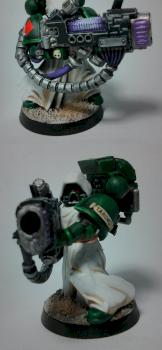 Dark Angels Tactical Marine with Plasma cannon by Lordkroaq