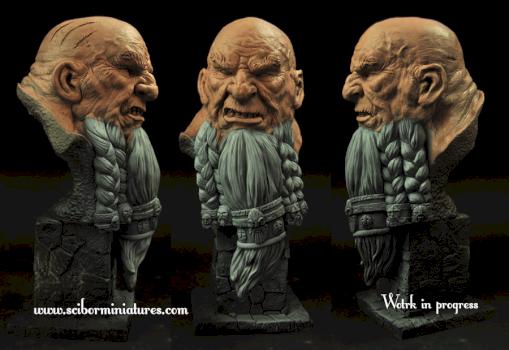 Dwarf Bust wip by Scibor