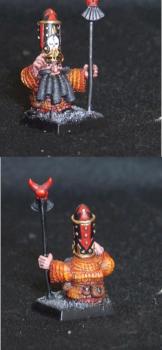 Chaos Dwarf Standard Bearer by heleanor