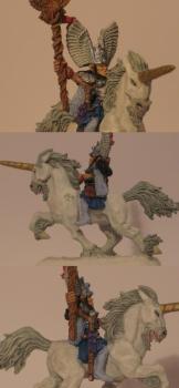 Alcestes, high elf Mage on unicorn by Egirion