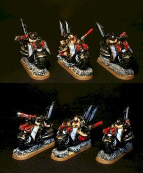 WARHAMMER 40K DARK VENGEANCE PAINTED DARK ANGELS RAVENWING BIKE SQUAD by loorg