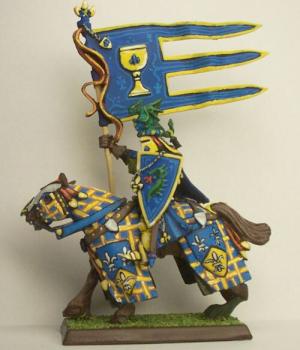 Bretonnian Grail Knight Standard Bearer by longbow