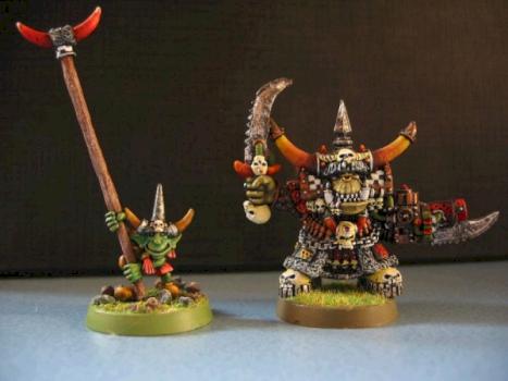 Ork warlord Ghazghkull Thraka and Makari the gretchin by supermillo