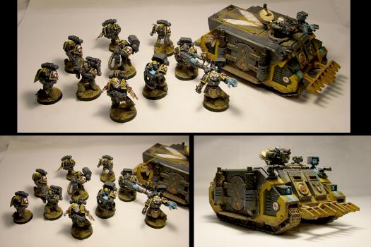 4th company Devastator squad + Rhino by Relaxdesign minis