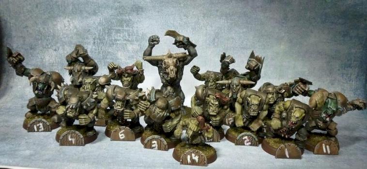 Blood Bowl bloodbowl TEAM converted ORC ORQUE pro painted x 16 by tyyler
