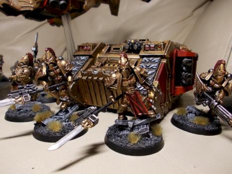 Adeptus Custodes Squad with Forgeworld Mk2 Land Raider by RStevenson