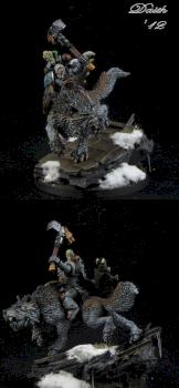 Wolf Lord with Thunder hammer on Thunderwolf by Daith by Daith