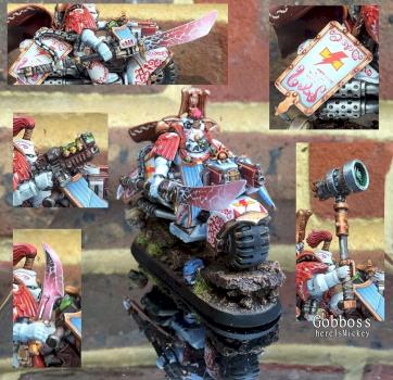 Space Marines White Scars Chapter Master / Captain On Bike by GobBoss