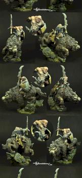 Orc on Wolf 54mm by Scibor