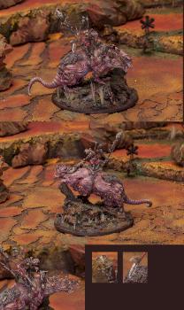 Skaven warlord on brood horror by Flasher