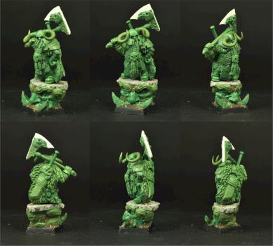 Dwarf original green stuff sculpture by Scibor