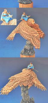 Elf Sorceress on Giant Owl by lstrike