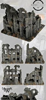 MULTIPLE BURNED BUILDING BOX III w40k, mordheim scenery terrain by studiolevel