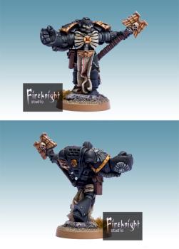 SPACE MARINES CHAPLAIN WITH CROZIUS AND POWER FIST by Fireknight