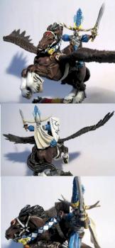 highelf hero riding on a pegasi by Roboute Guillaume