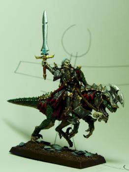 Dark Elf Lord on Cold One by cyphercodicer1983