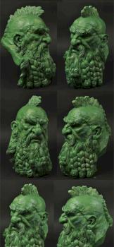Dwarf Bust Green by Scibor