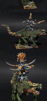 Lizardmen Legendary Saurus Lord Kroq-Gar On Carnosaur Grymloq by BloodyBeast.com