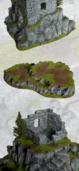 RUINED TOWER + HILL fantasy scenery terrain by studiolevel