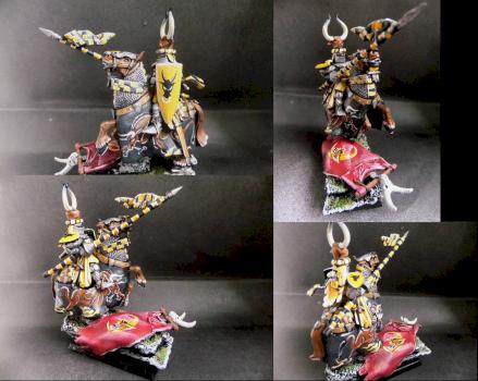 Warhammer Bretonnian Champion Knight of Charging Bull by tinman755