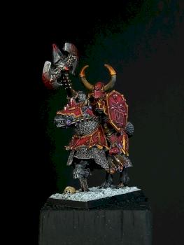 Lord of Khorne mounted on Chaos steed by Mortighaar Minis