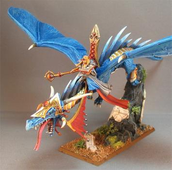 High Elf Mage On Dragon 1 by Miniature Art Studio