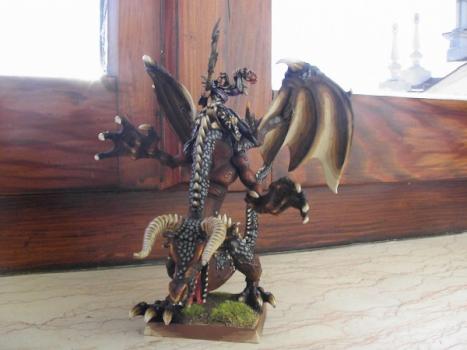 Warhammer Well Painted Lord Dark Elves on Dragon by AM Studio
