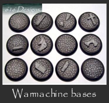 12 x round small scenic ruins resin bases unpainted by E616