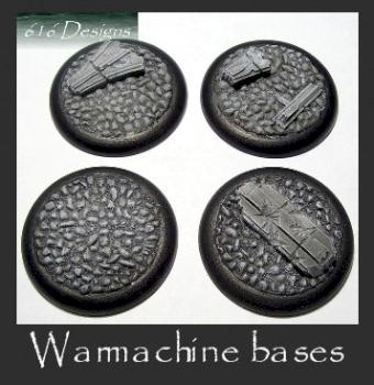 4 x round medium scenic ruins resin bases unpainted by E616