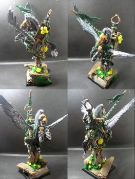 Warhammer Bretonnian Pegasus Knight of Summer Green by tinman755
