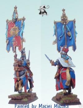 Bretonnian Battle Standard Bearer Grail Vow by Muzyk Pl