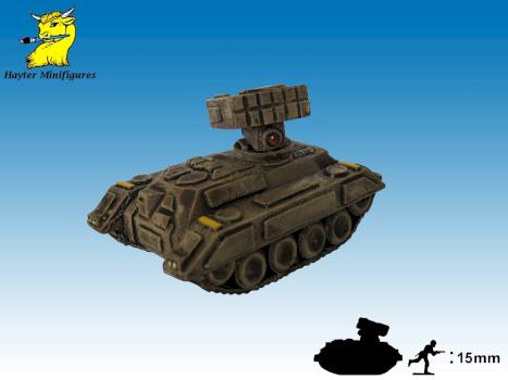 15mm Light Tank with missile pod by Hayter Minifigures
