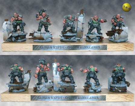 Imperial Guard Ogryn Squad - Cadian 537th Auxillaries by nels0nmac
