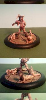Conran the Octagenarian Barbarbarian (and floozies) by Hasslefree Miniatures by smilie23