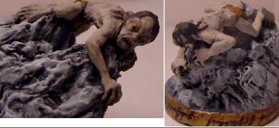 LoTR Painting Contest Golum crawling on rocks by roguetrader