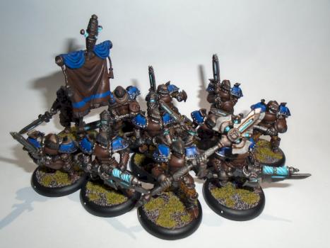 Warmachine Painted Cygnar Stormblade Infantry & Storm Gunners Plus Officer by w013ejb