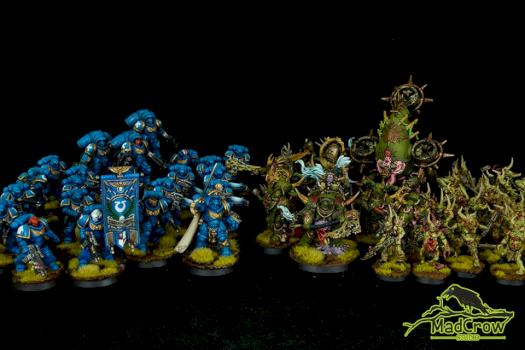 Dark Imperium Death Guard and Primaris Space Marines by Mad Crow Studio