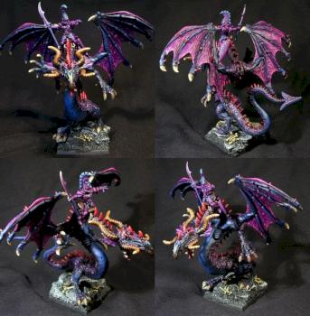 DARK ELVES LORD ON DRAGON by WY ZNAWCA