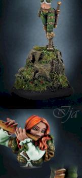 Anwyn, Female Bard - Close Up by Ija