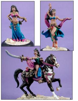 various minis of the same character by ALizardInCrimson